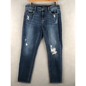 Judy Blue Cuffed Jeans Women's Size 13/31 Slim Fit Destroyed Mid-Rise